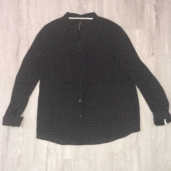 Renee C Black Button Down Blouse - Picture 1 of 5